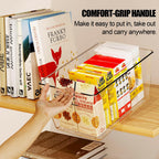 Joymeezo Set of 8 Clear Plastic Storage Bins, 6 Large +2 Small Pantry Organizers