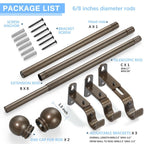 AMZSEVEN Curtain Rods for Windows 16 to 150 Inches, Curtain Rod Max Adjustable