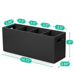 ALELION Large Utensil Holder with Removable Divider - 4 Compartment Wooden