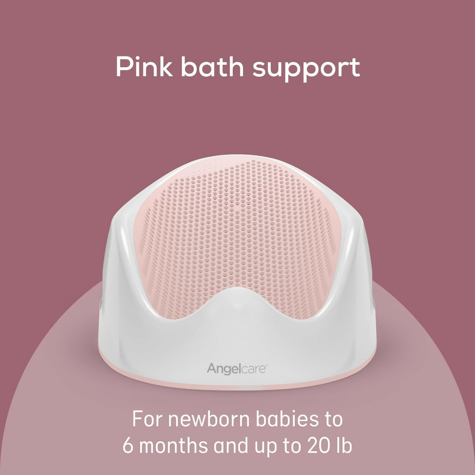 Angelcare Baby Bath Support (Pink)  Ideal for Babies Less than 6 Months Old
