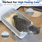 TENTIZON Stainless Steel Cat Litter Box with Lid, XL Large Covered Kitty