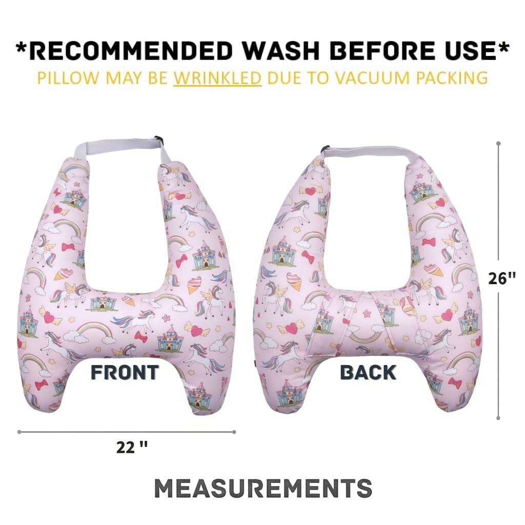 Unicorn Pink eaonitu Travel Pillow Car Cushion for Kids 6 Years Old+ Shoulder