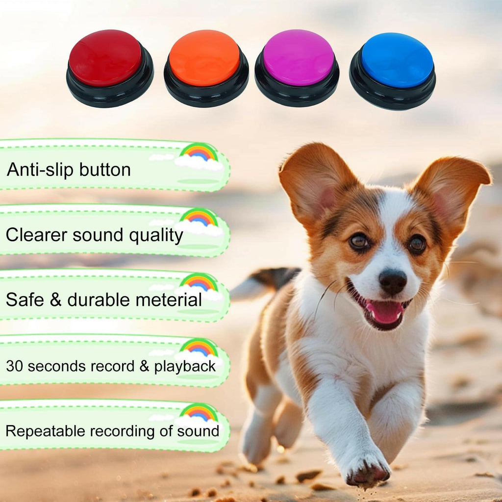 Open Box - Gelabur Set of 4 Dog Buttons for Communication, Voice Recordable