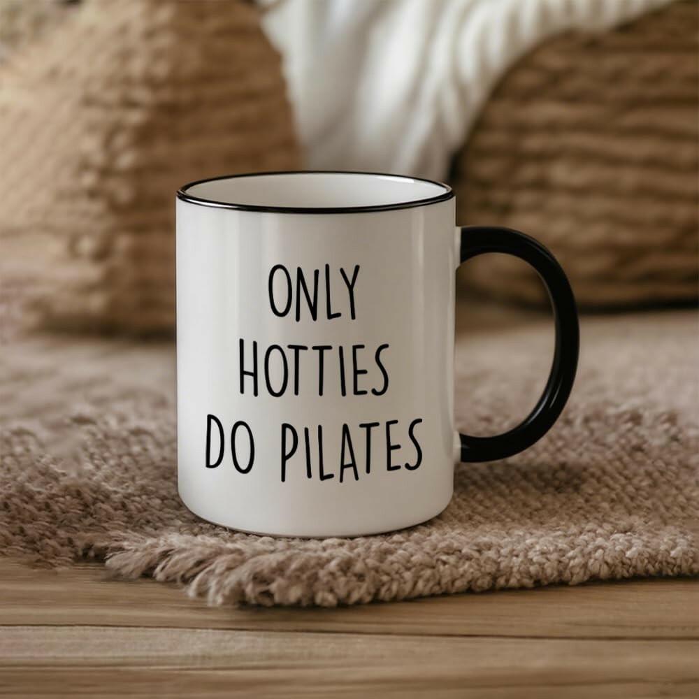 Puouoonyi Only Hotties Do Pilates Coffee Mug Gift for Pilates Lover, Pilates