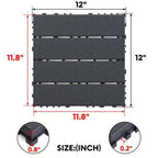 42 Pack Interlocking Deck Tiles, 12"x12"x0.8" Plastic Patio Flooring Outdoor