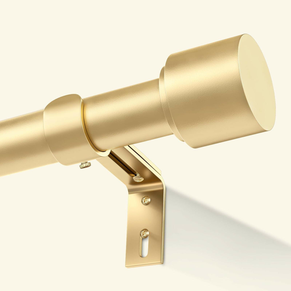 GEEBOBO Gold Curtain Rods for Windows 66 to 120 Inch, 1 Inch Adjustable Heavy