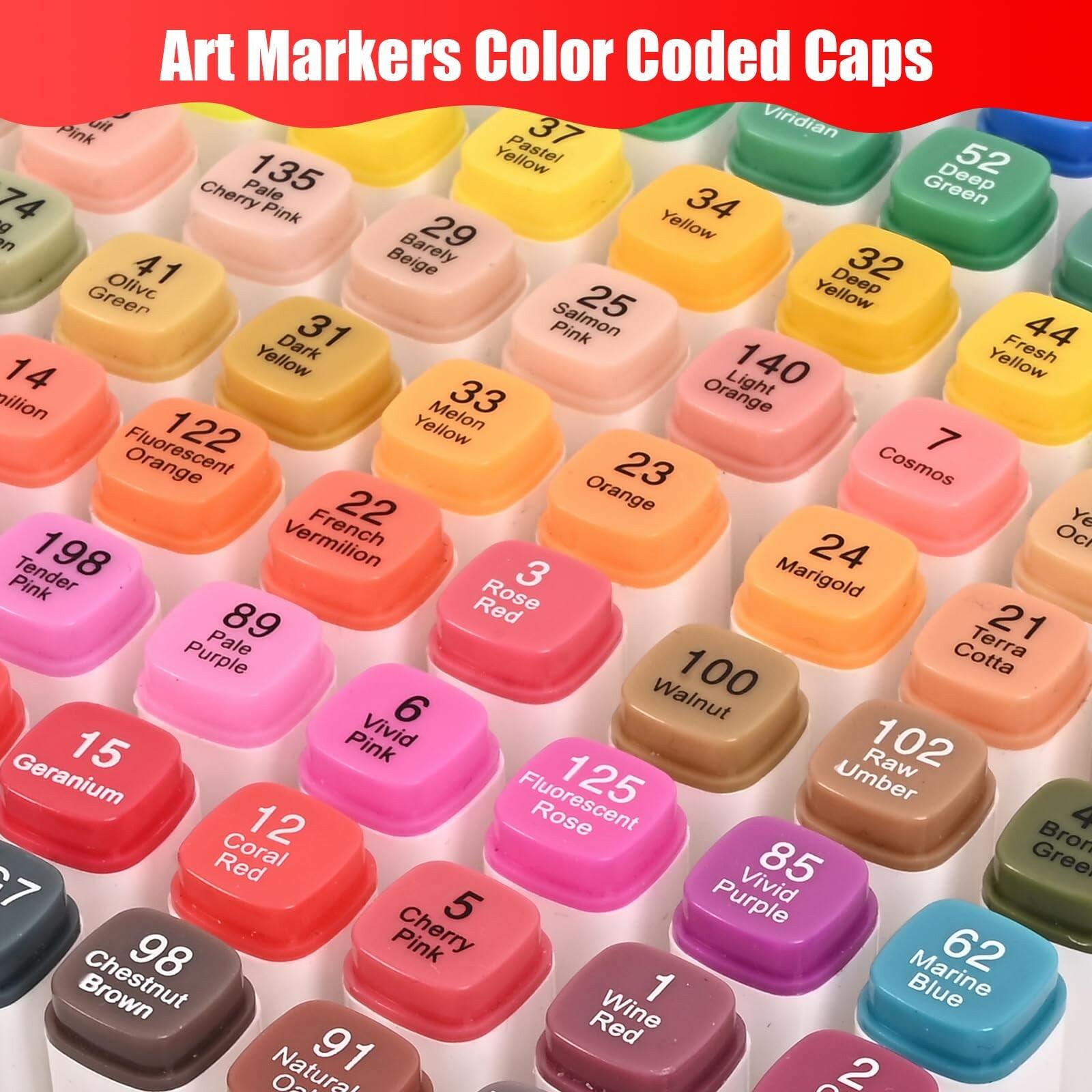 Taotree Alcohol Markers Set 100 Colors with Case & Holders, Dual Tips Art