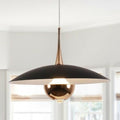 Fulesi Modern Black Pendant Lighting Fixture Mini Metal Ceiling Light Adjustable