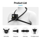 TELESIN Neck Mount SE 2.0 with Air Cushion, Adjustable Chest Strap and Neck