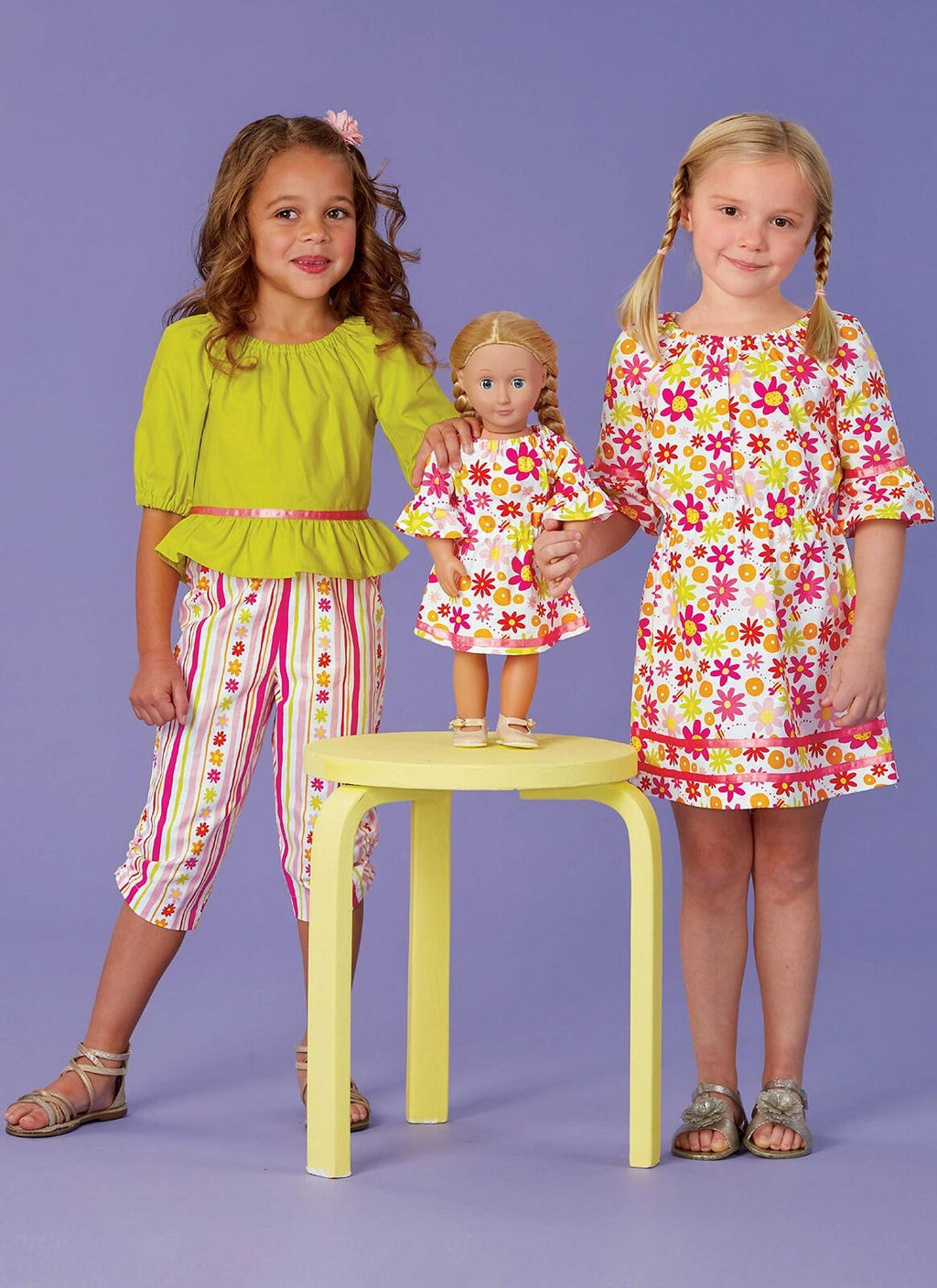 KWIK-SEW PATTERNS Kwik Girl's Shirt and Pants and 18" Doll Dress Sewing Patterns
