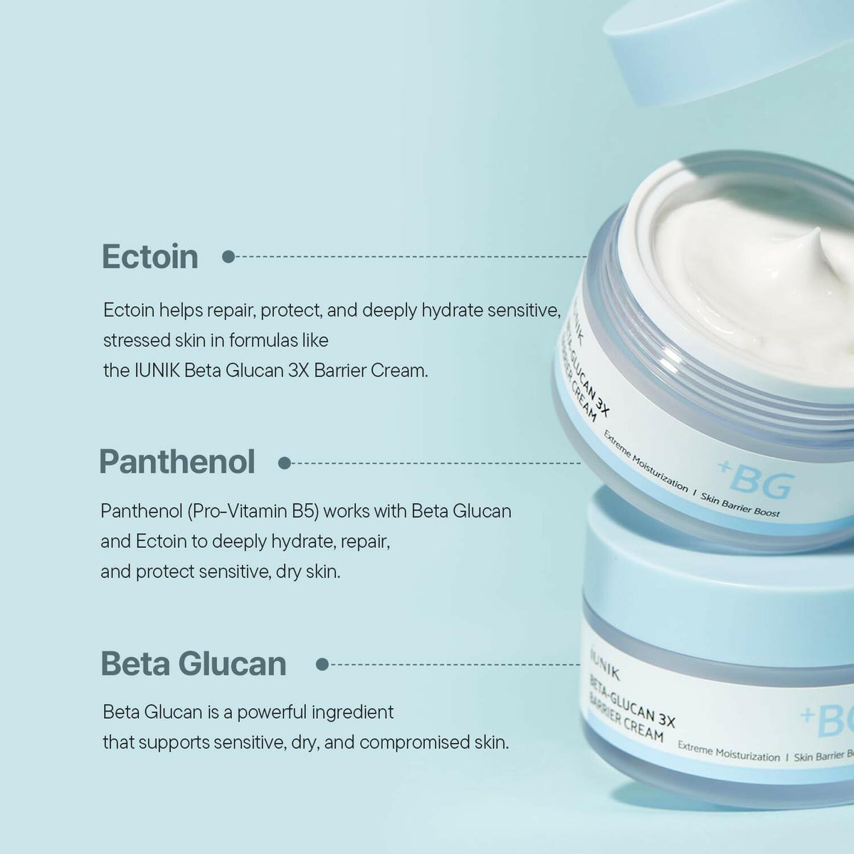 IUNIK Beta-Glucan Non-Sticky Deep Moisture Hydration 3x Barrier Cream Day&Night