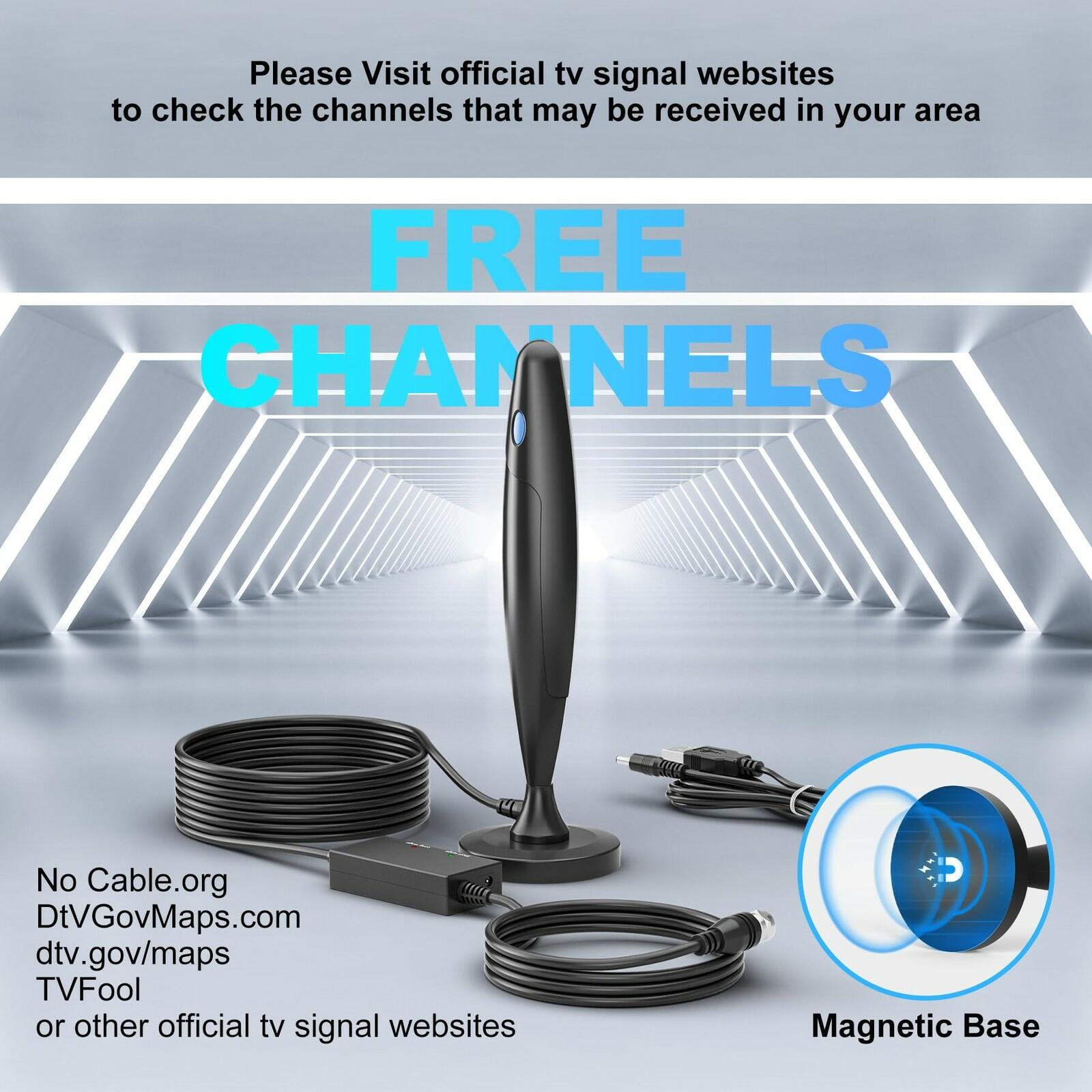 TV Antenna for Smart TV Indoor, Digital Antenna for Local Channels, Support 4k