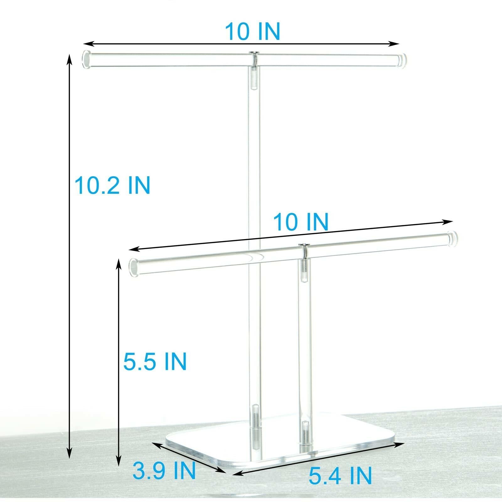 lengnoyp Premium Jewelry Stand , Solid Clear 2-Tier Acrylic Jewelry Organizer