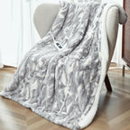 SNUGSUN Heated Throw Blanket Faux Fur & Sherpa, Safe Electric Blanket ETL & FCC