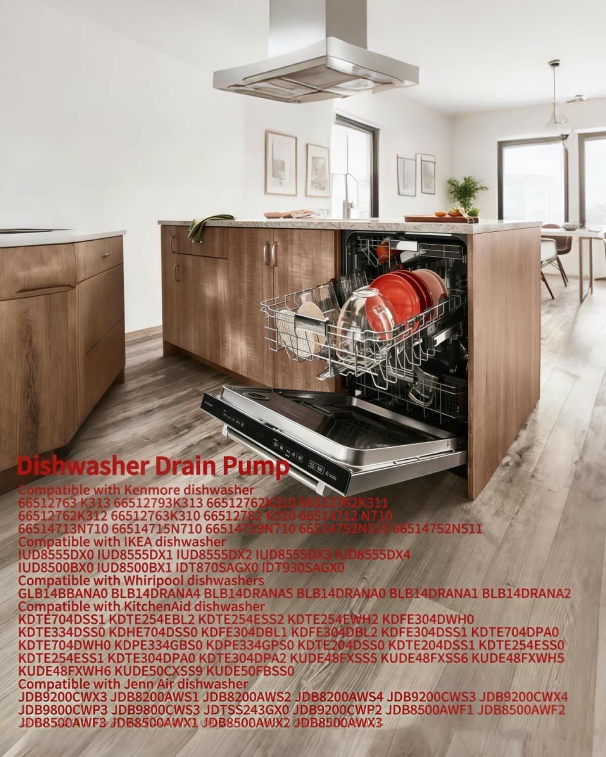 Moryzian WPW10531320 Dishwasher Drain Pump Fit for Whirlpool for KitchenAid for