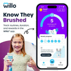 Willo BrushBot Kids Toothbrush Kit, Medium Berry Dye-Free