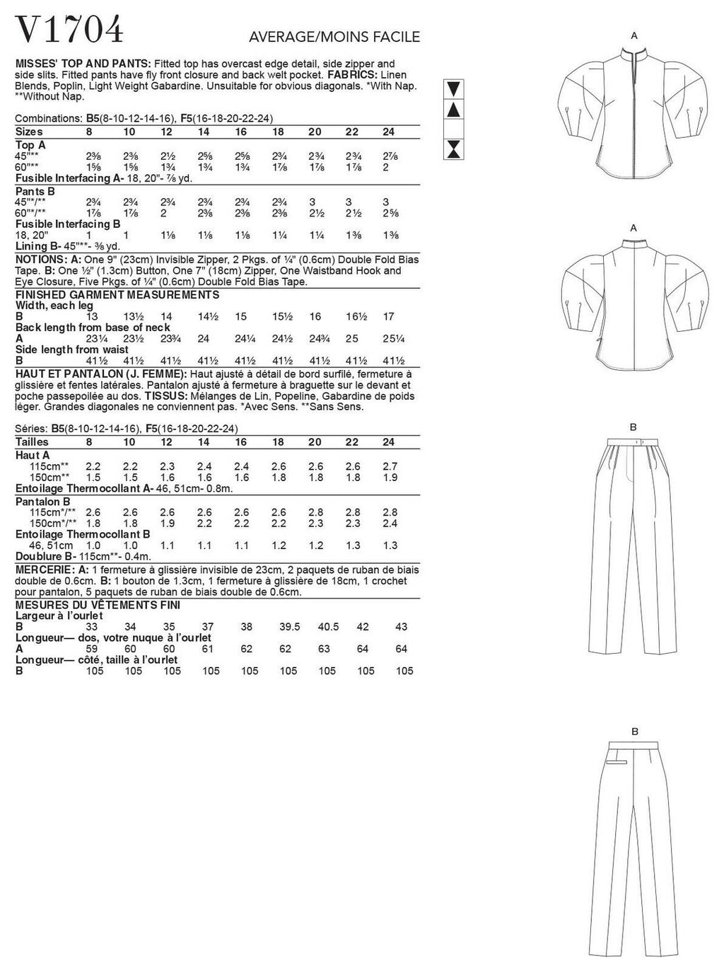 Vogue Pattern 8-10-12-14 8-10-12-14-16