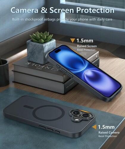 FNTCASE for iPhone 16 Phone Case: Compatible with MagSafe Slim Shockproof