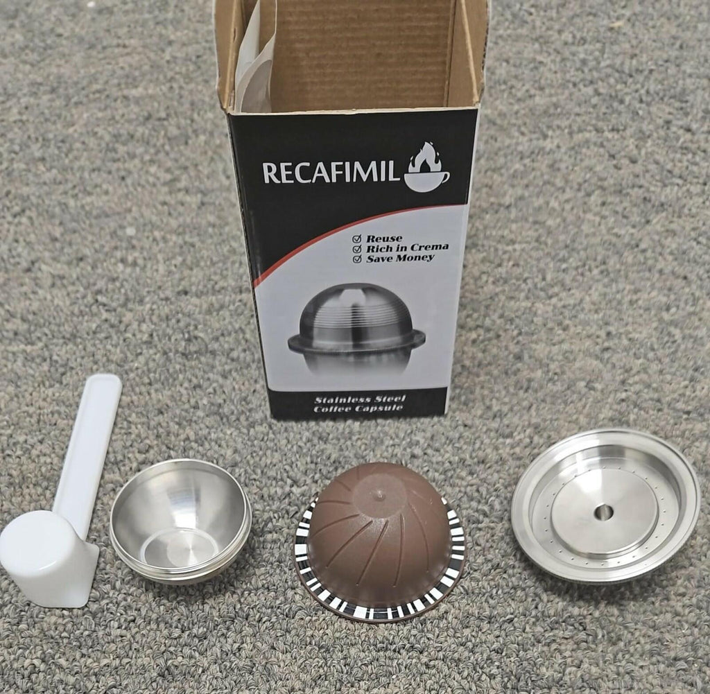 Stainless Steel Reusable Coffee Capsule, Metal Refillable Coffee Pod Brewing