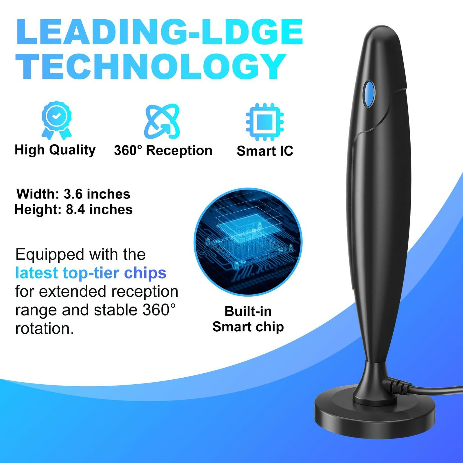 TV Antenna for Smart TV Indoor, Digital Antenna for Local Channels, Support 4k