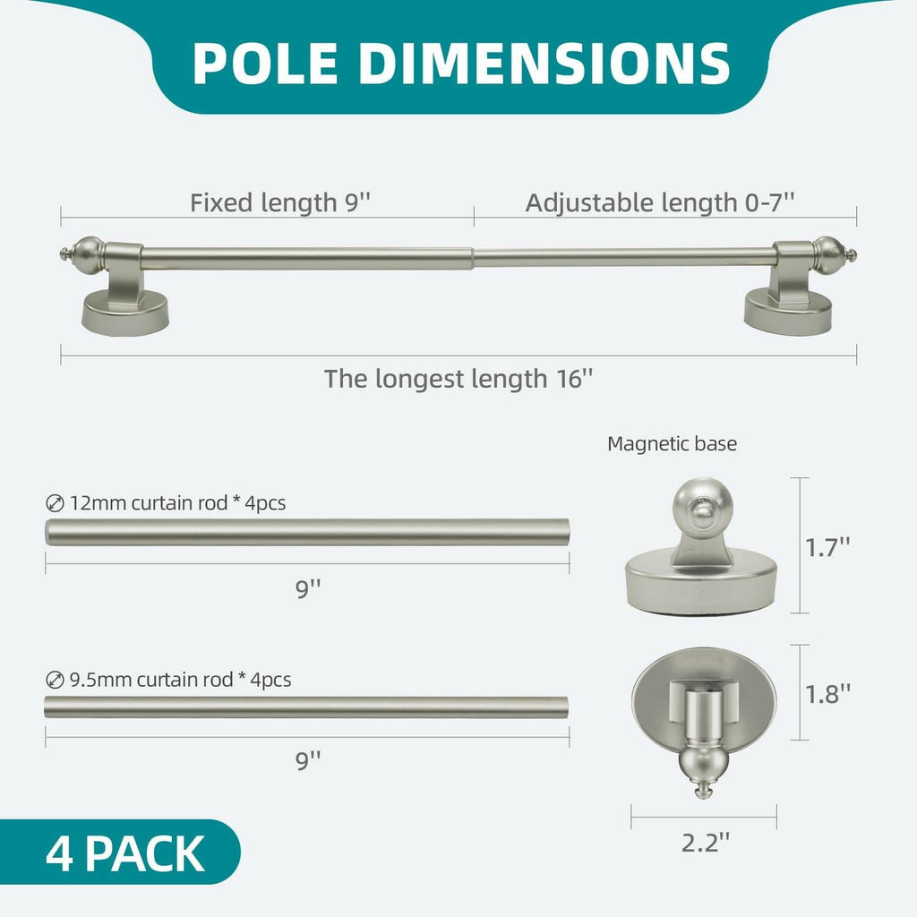 WL.Rocaille Magnetic Curtain Rods for Metal Doors and Window, Multi-Use