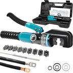 Brileine 10 Tons Hydraulic Crimping Tool with 9 Dies - Battery Cable Crimper