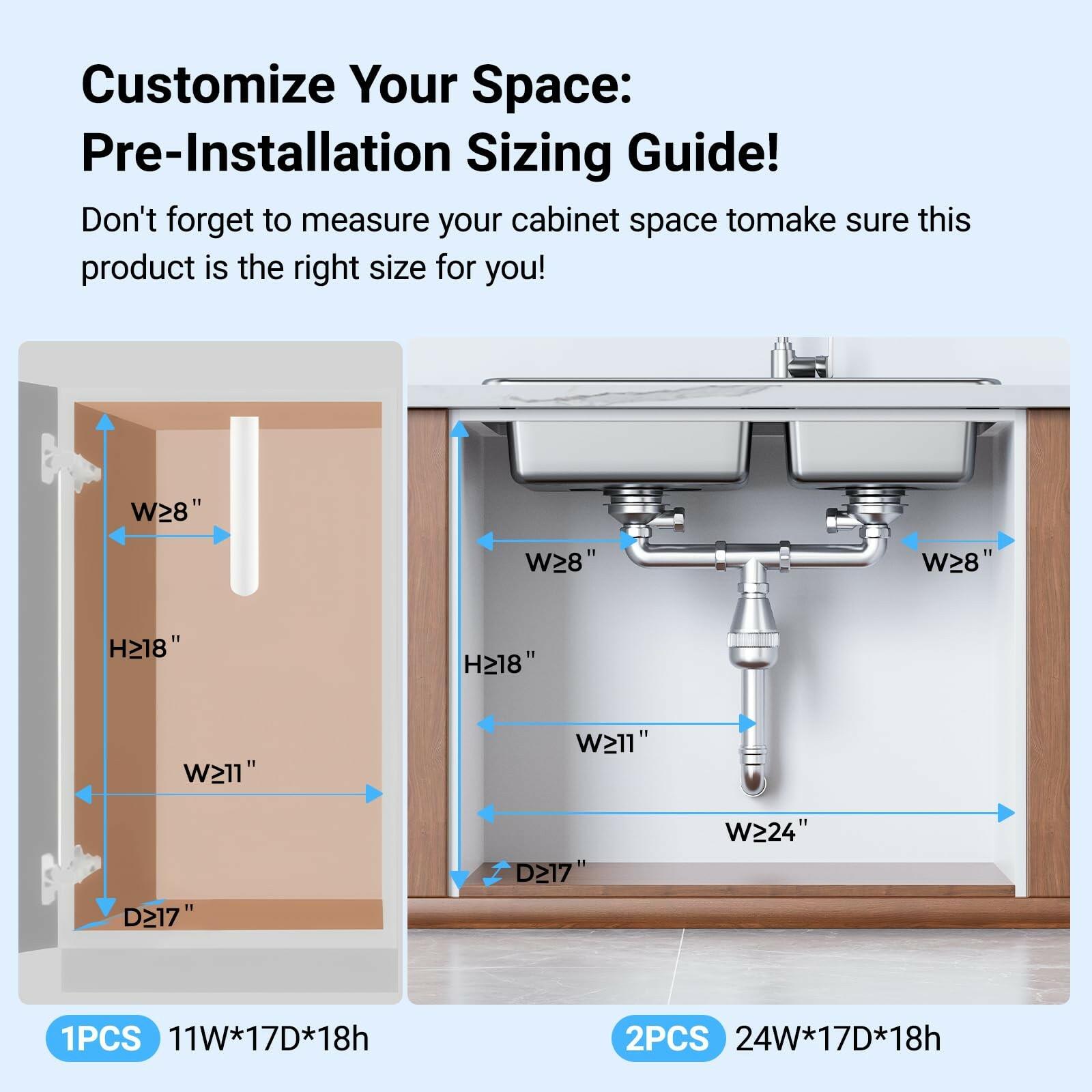 TISTAYA Under Sink Organizer, Metal Under Sink Organizers and Storage, Slide Out