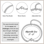 IKIATY Inspirational Gifts for Women, Wave Inspirational Bracelet, Get Well