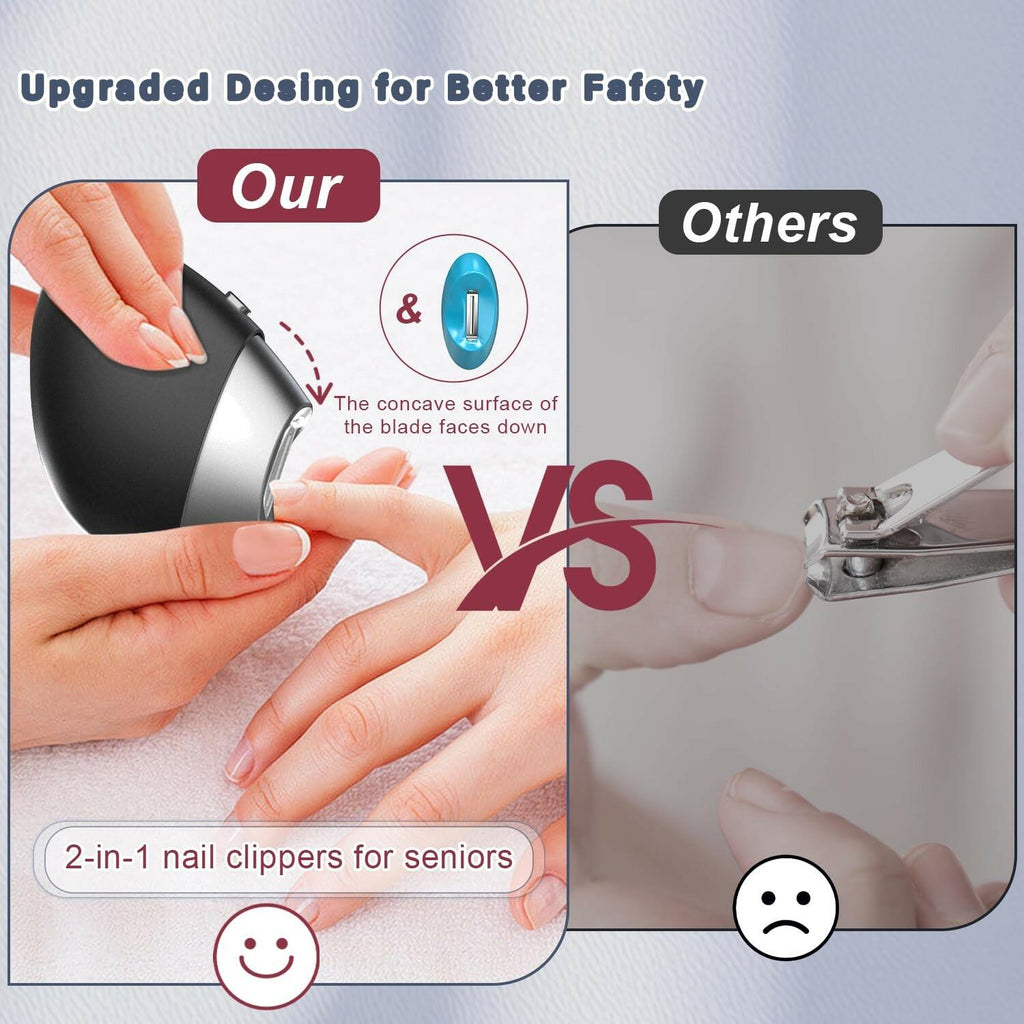 Electric Nail Clipper, Upgraded Toe Nail Clippers with Replacement Blade Heads,
