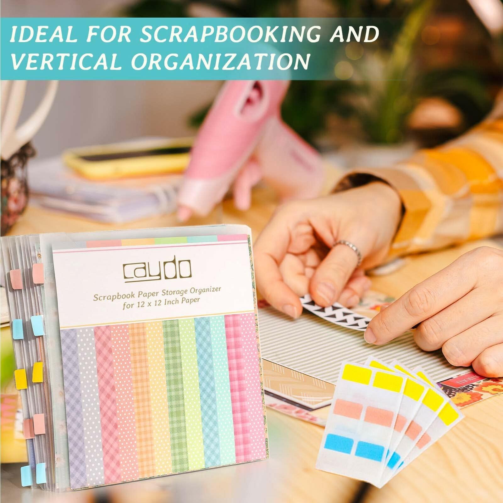 Caydo Scrapbook Paper Storage Organizer with 60 Sticky Index Tabs, 10 Pack