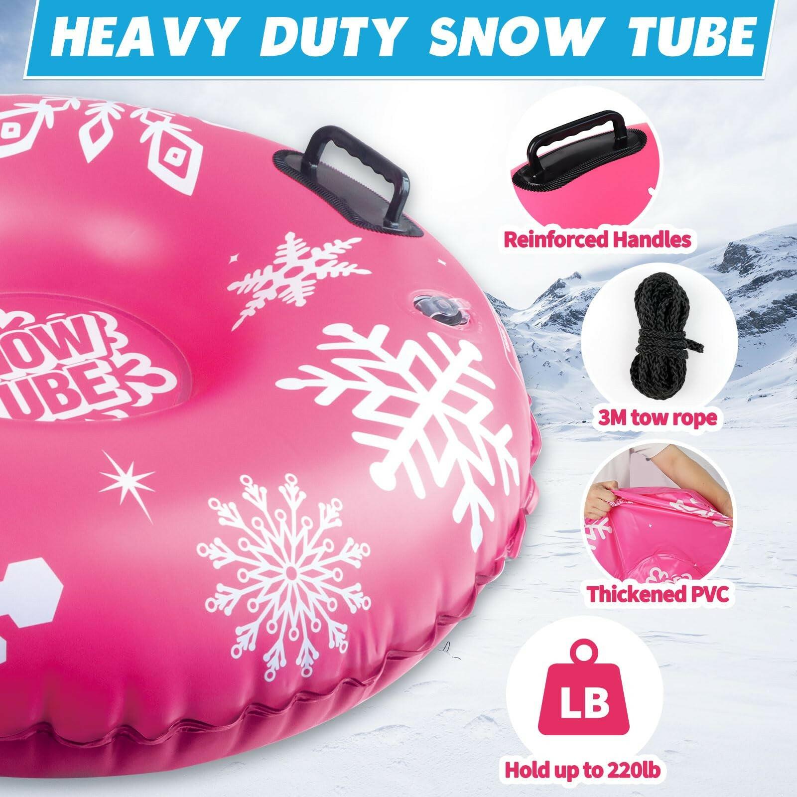 ZMLM Snow Tube for Sledding -2 Pack/3 Pack 36" Inflatable Snow Sled for Kids and