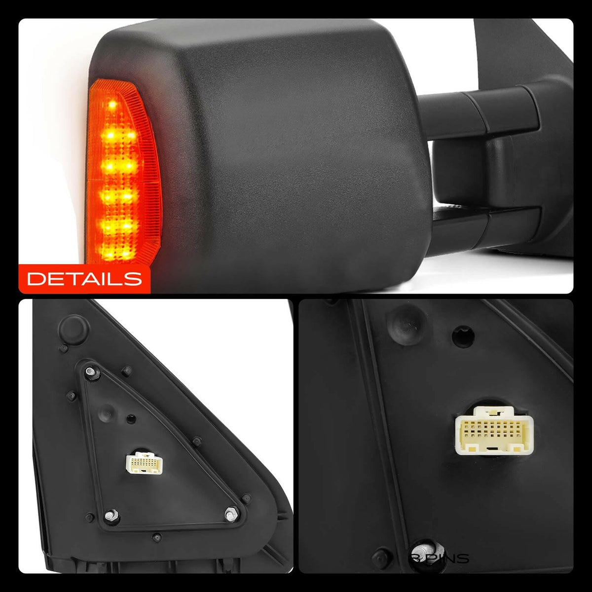 A-Premium 2 Pack Towing Mirrors Power Glass