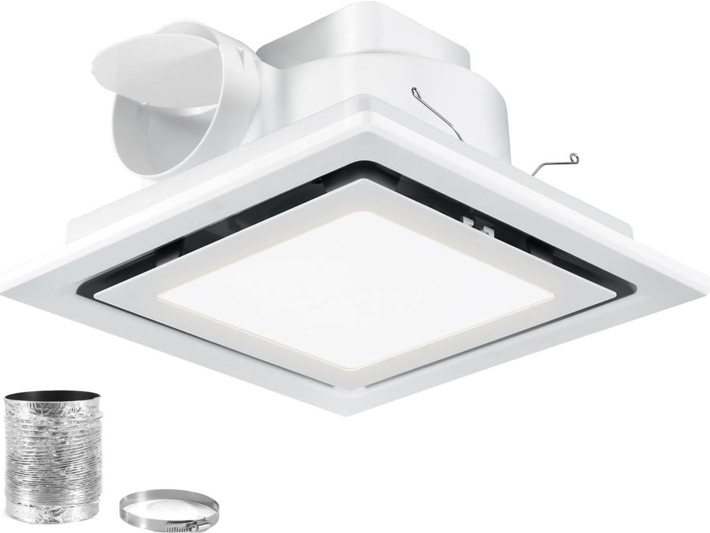 JOANAJO Bathroom Exhaust Fan with LED Light Ceiling Mount Ventilation Fan 120