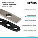 KRAUS Deck Plate for Bathroom Faucet in Spot Free Stainless Steel, BDP01SFS