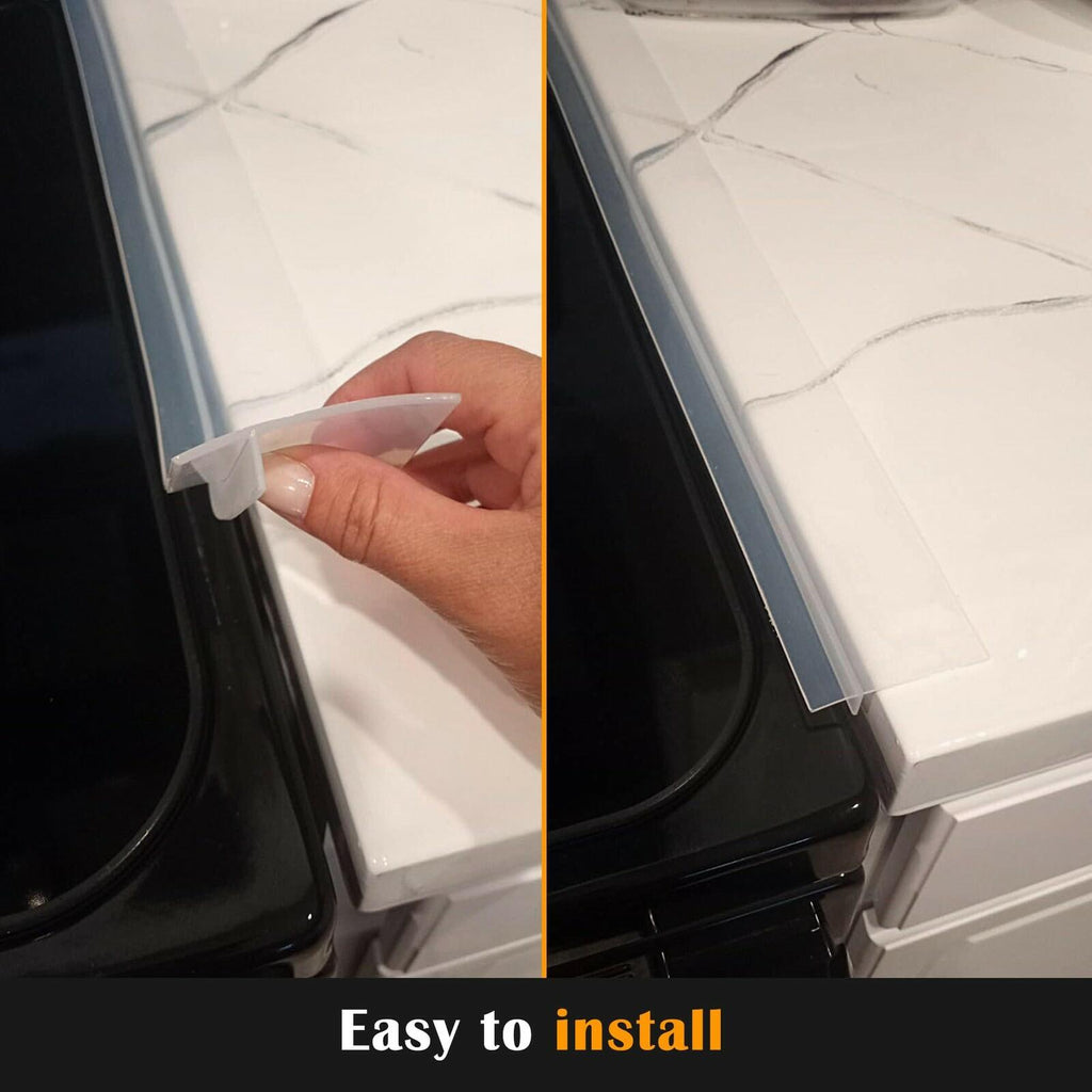 2 PACK Silicone Stove Counter Gap Cover Kitchen Counter Gap Filler Transparent