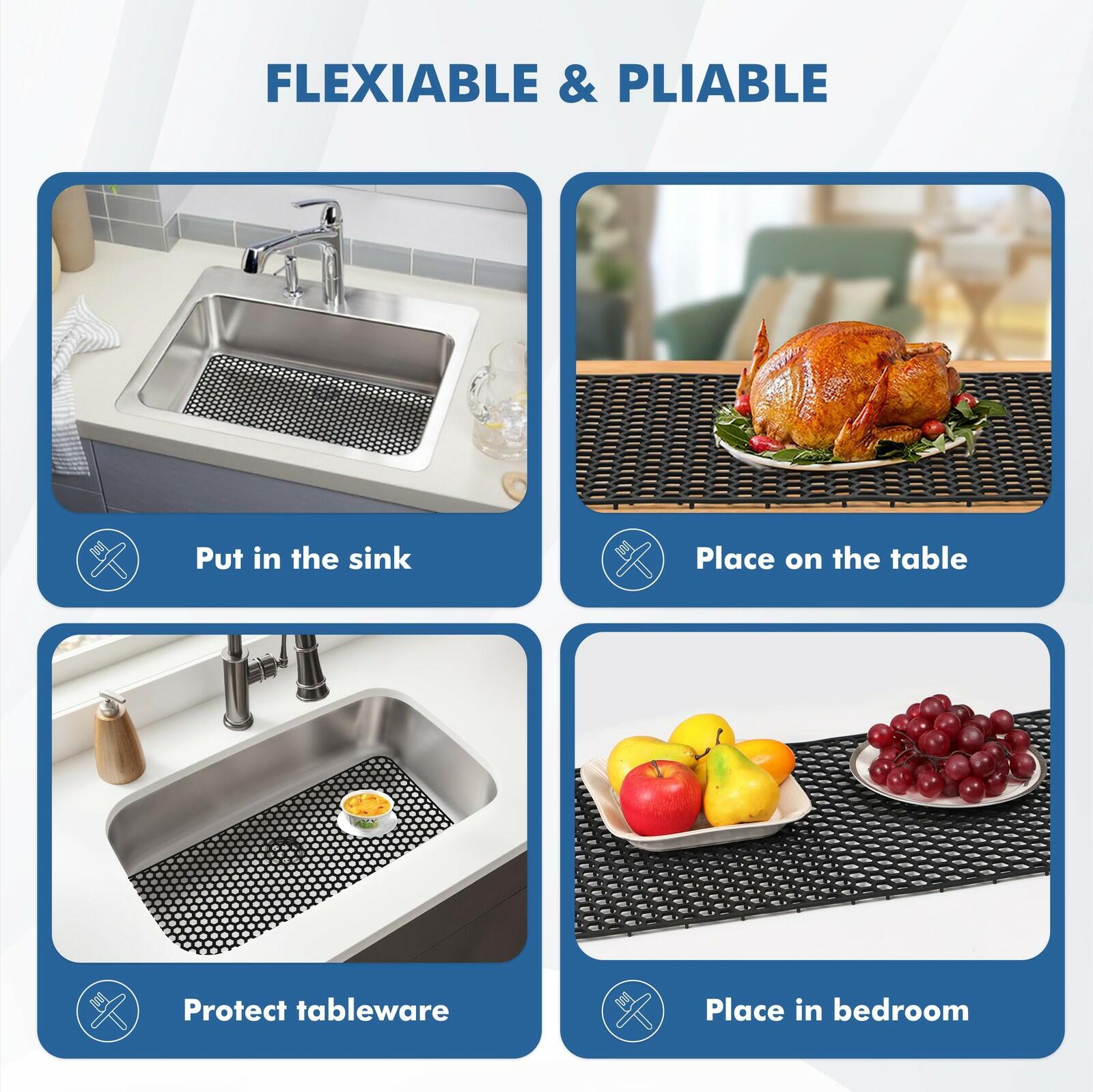Bestjing Silicone Sink Protectors for Kitchen Sink - 28.4"x 14.3" Kitchen