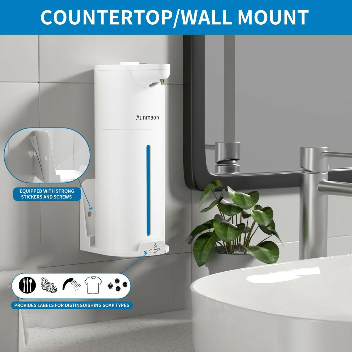 Aunmaon Automatic Soap Dispenser Touchless, Modern, Kitchen & Bathroom,