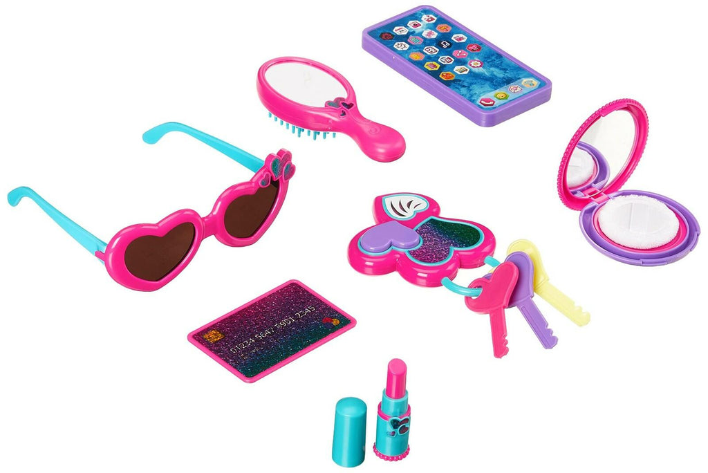 Amazon Basics 8-Piece Pretend Play Purse Toy with Accessories for Girls Ages 3