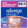 Always Discreet Incontinence Underwear Women's - Maximum Protection - Large - 76ct