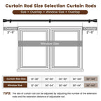 1" Curtain Rod 30-144 Inch Adjustable Heavy Duty Iron Window Rod Matte Black
