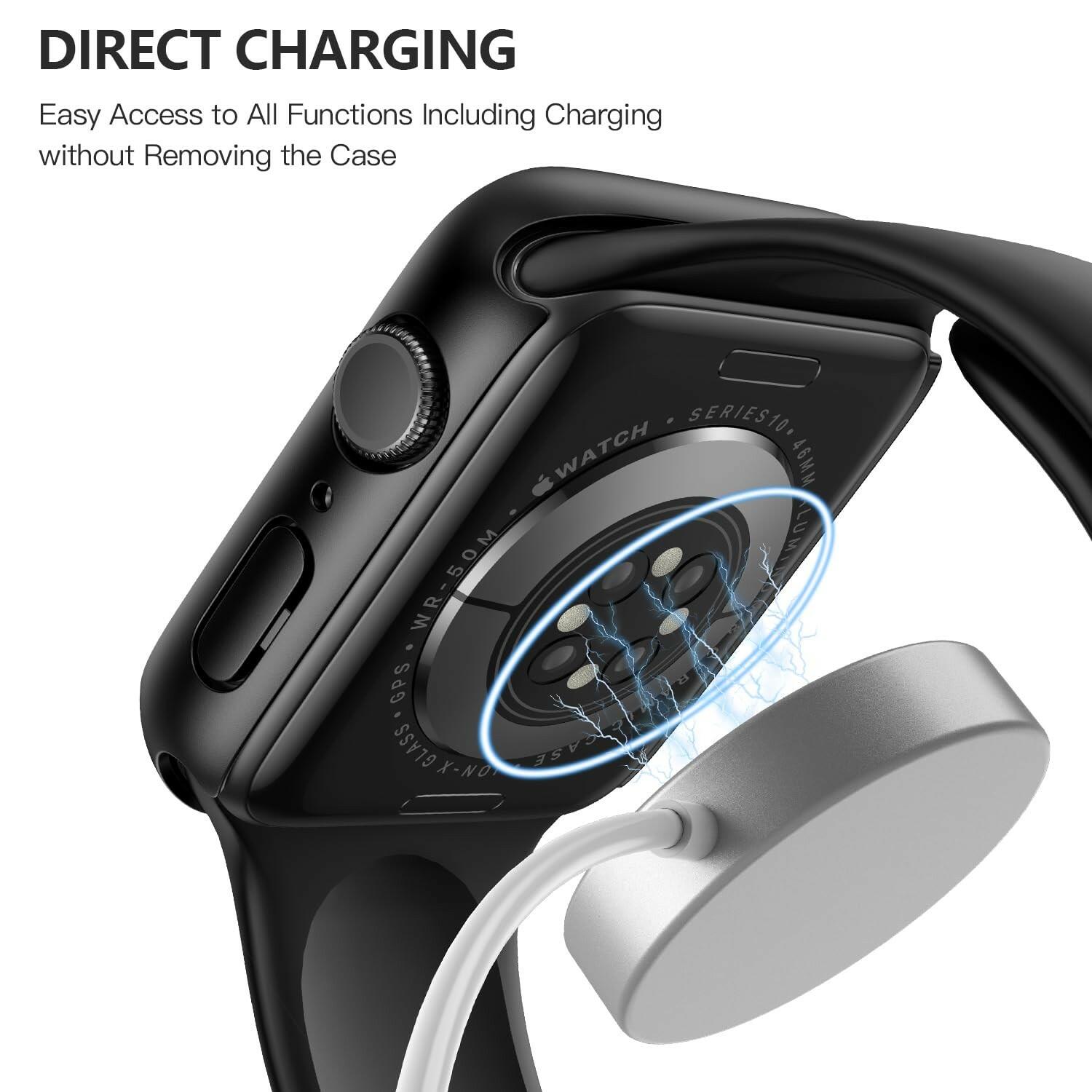 Misxi 2 Pack Tempered Glass Case Compatible for Apple Watch Series 11 (2025)