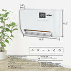 Wall-Mounted Space Heater with ECO Thermostat and Remote Control, LED Display,