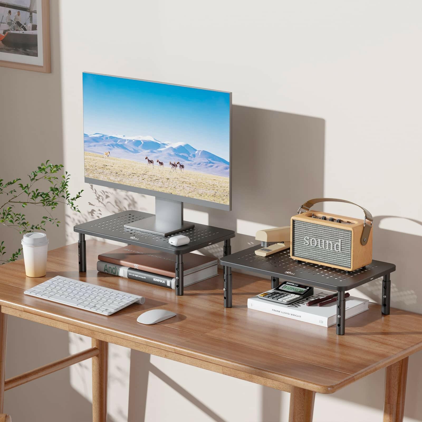 WALI Computer Monitor Stand for Desk, Adjustable Laptop Riser, Desk Monitor