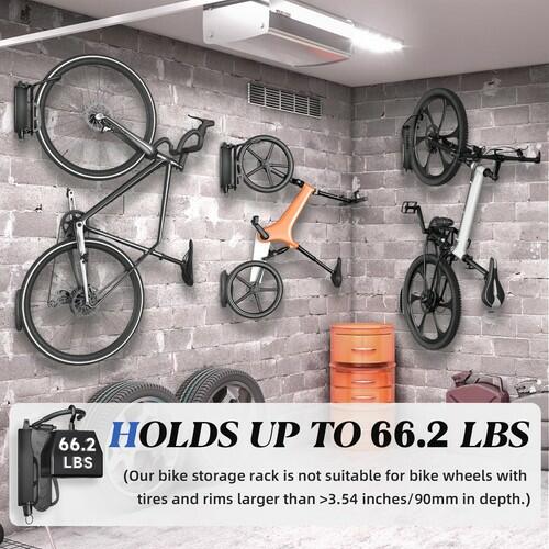 Goovilla 2 Pack Swivel Bike Wall Mount Hangers Garage Space Saving Rack