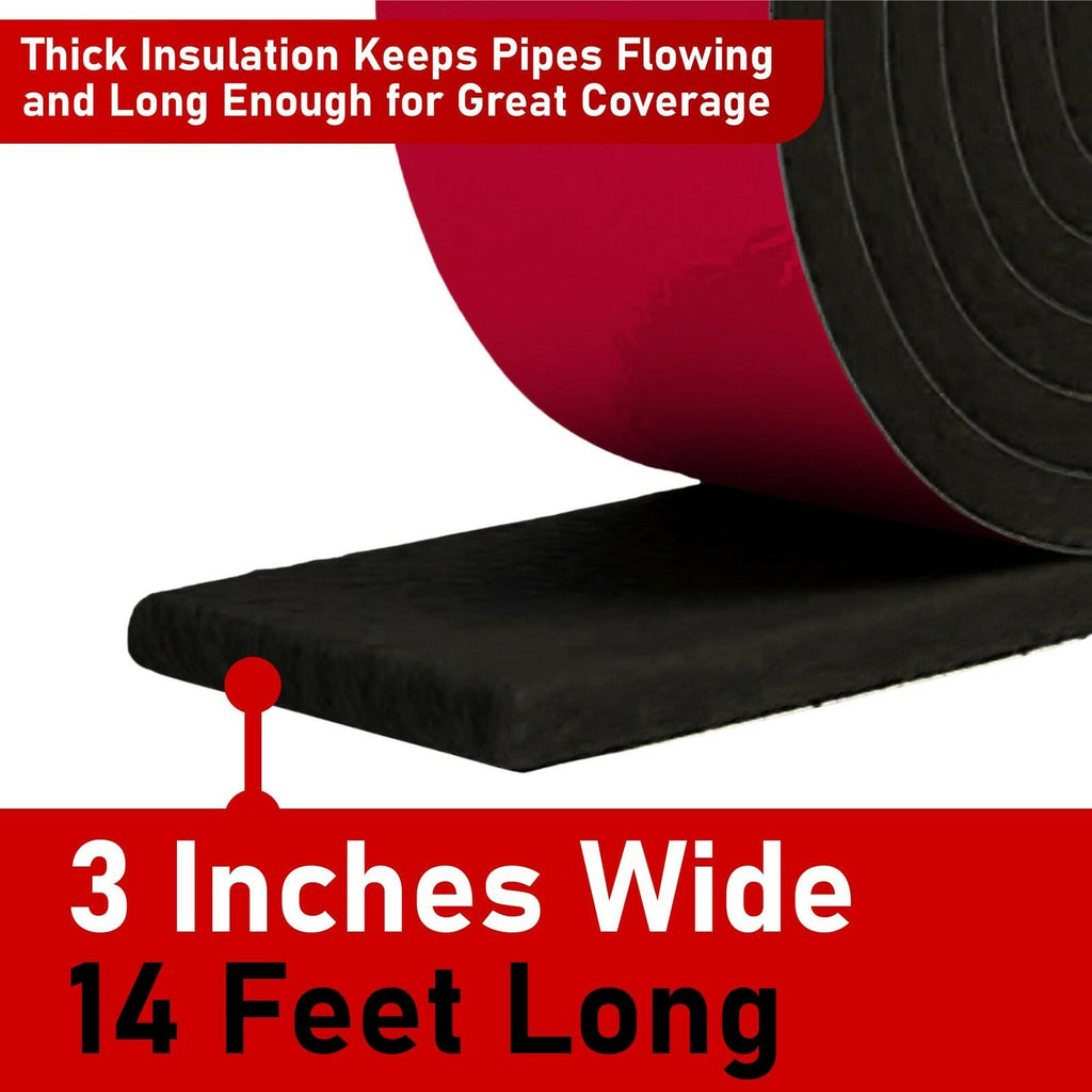 Redford Supply Co. 3 inch x 14 ft, Pipe Insulation, Outdoor Pipe Insulation Wrap