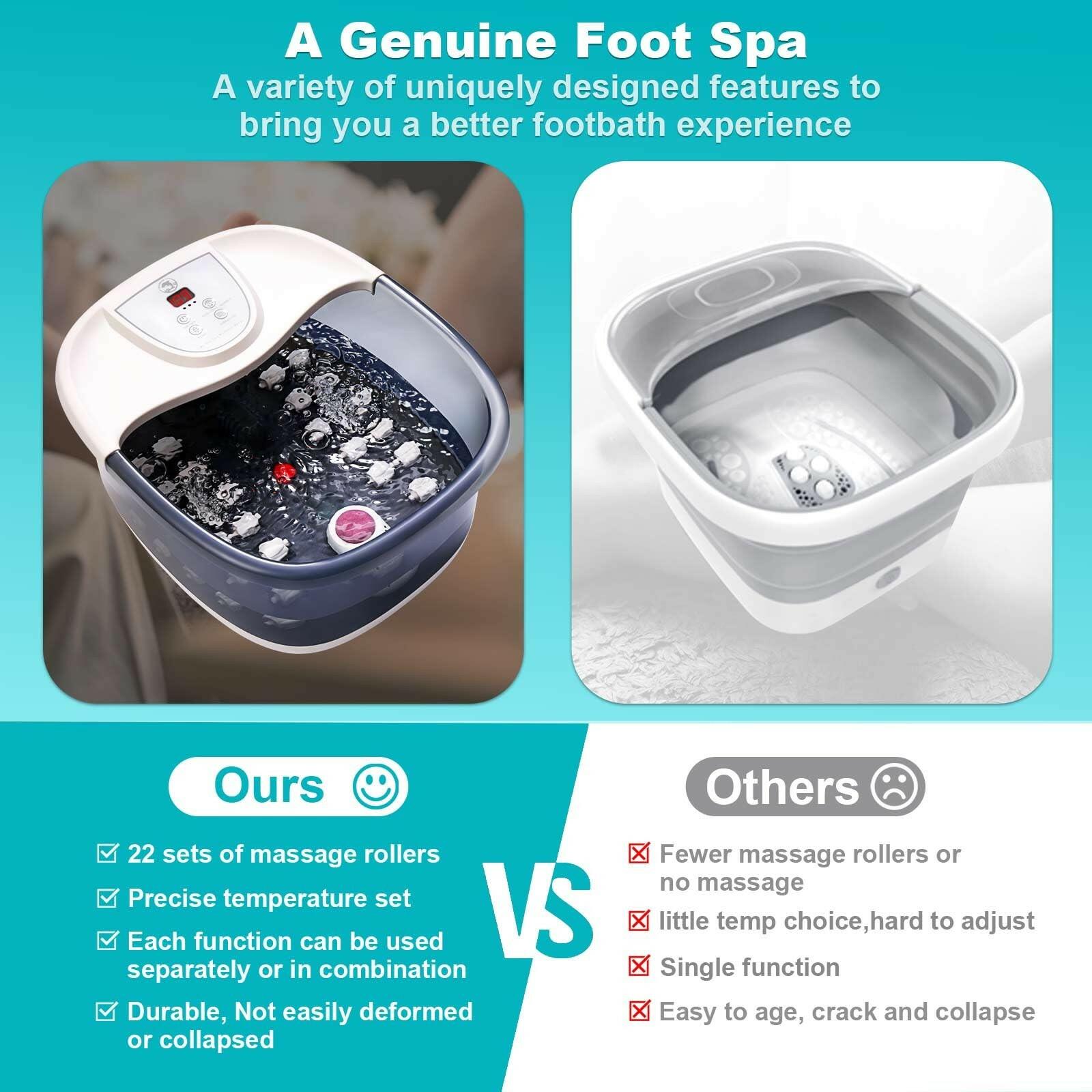 ECARBME Foot Spa Bath Massager with Heat, Foot Bath with 22 Massage Rollers,