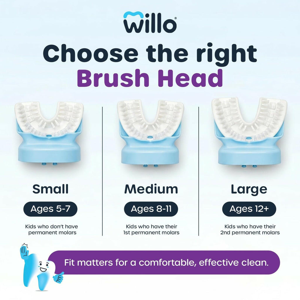 Willo BrushBot Kids Toothbrush Kit, Medium Berry Dye-Free