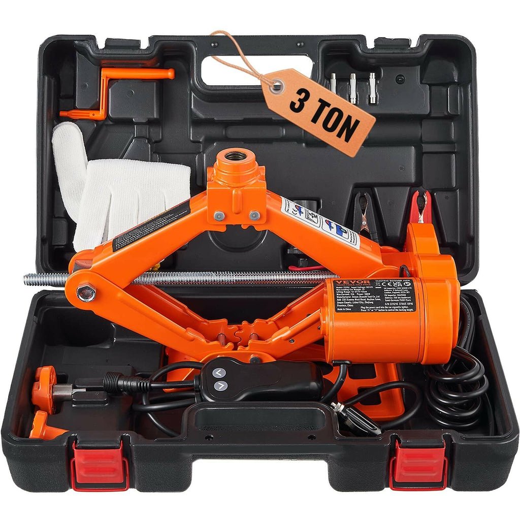 VEVOR Electric Car Jack 3 Ton 6600lbs 12V Scissor Jack Remote Control