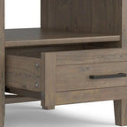 IMPLIHOME Ela End Table 20" Solid Wood Rectangle Transitional Smoky Brown