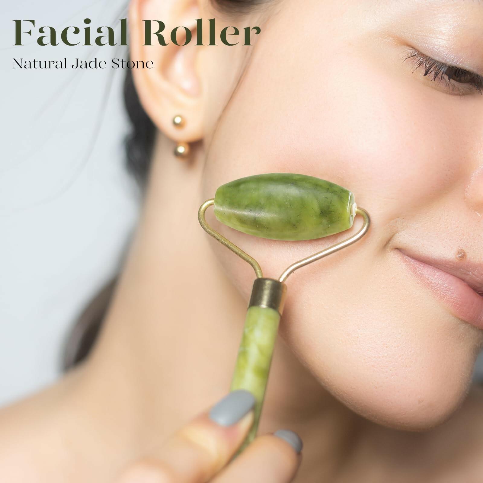 BAIMEI IcyMe Jade Face Roller & Gua Sha, Facial Beauty Skin Care Tools, Self